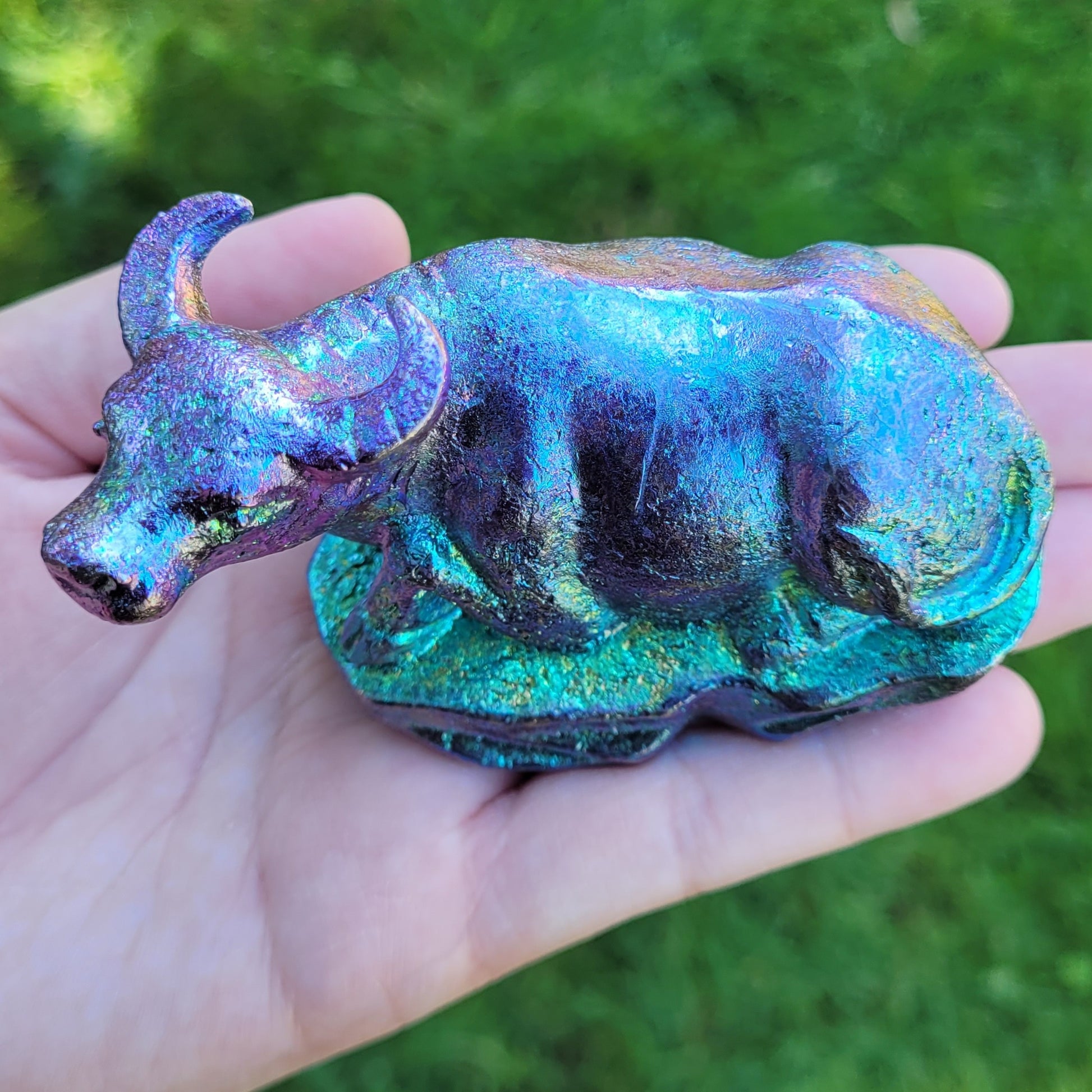 Bismuth Bull in Purple Blue