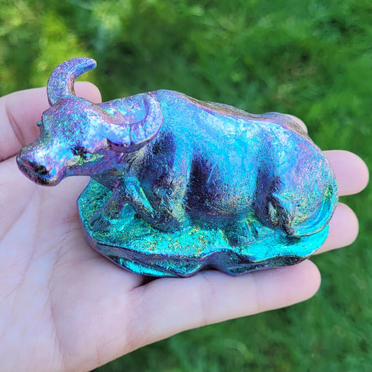 Bismuth Bull in Purple Blue