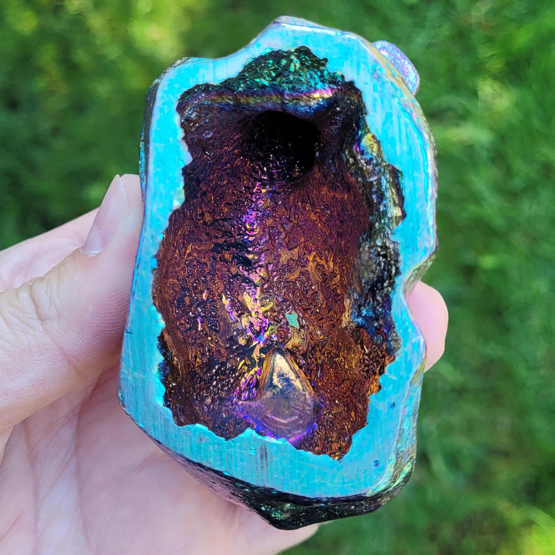 Bismuth Bull in Purple Blue