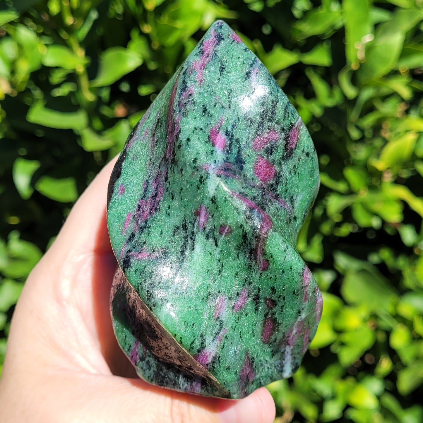 Ruby in Zoisite Crystal Flame