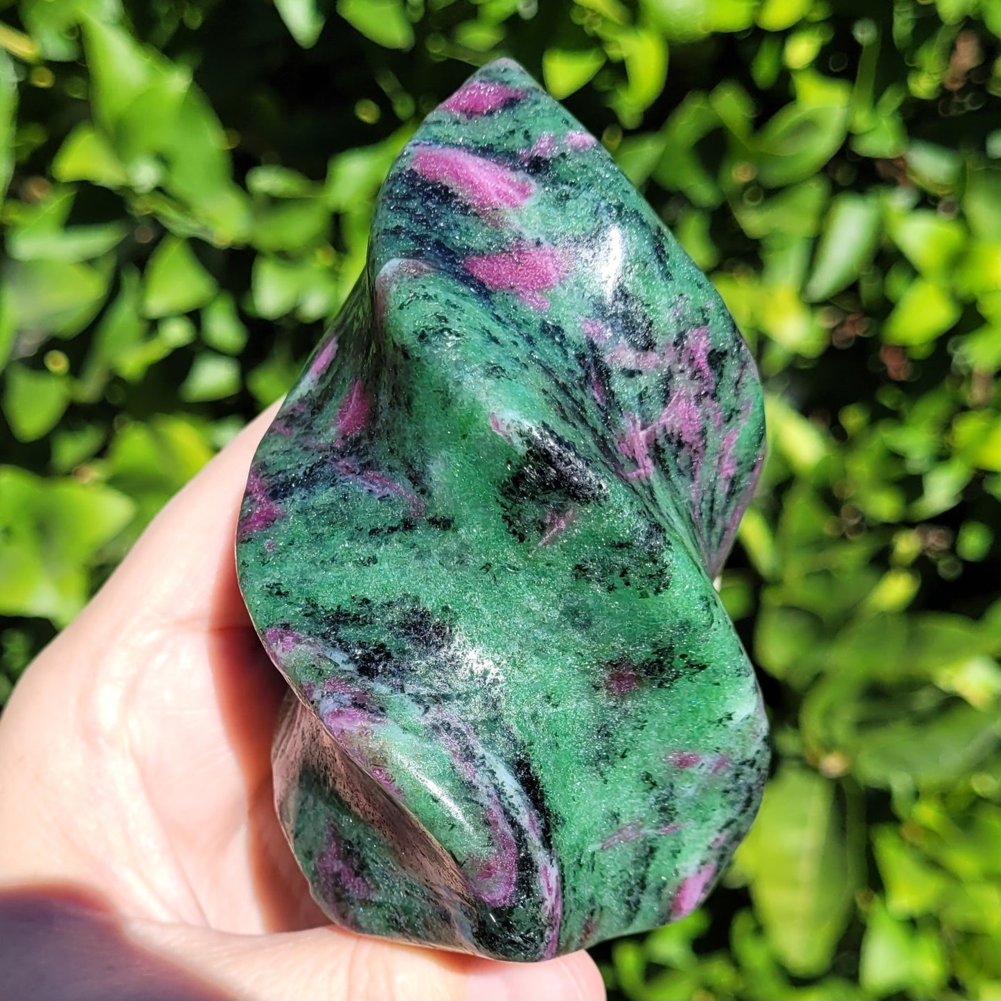 Ruby in Zoisite Crystal Flame