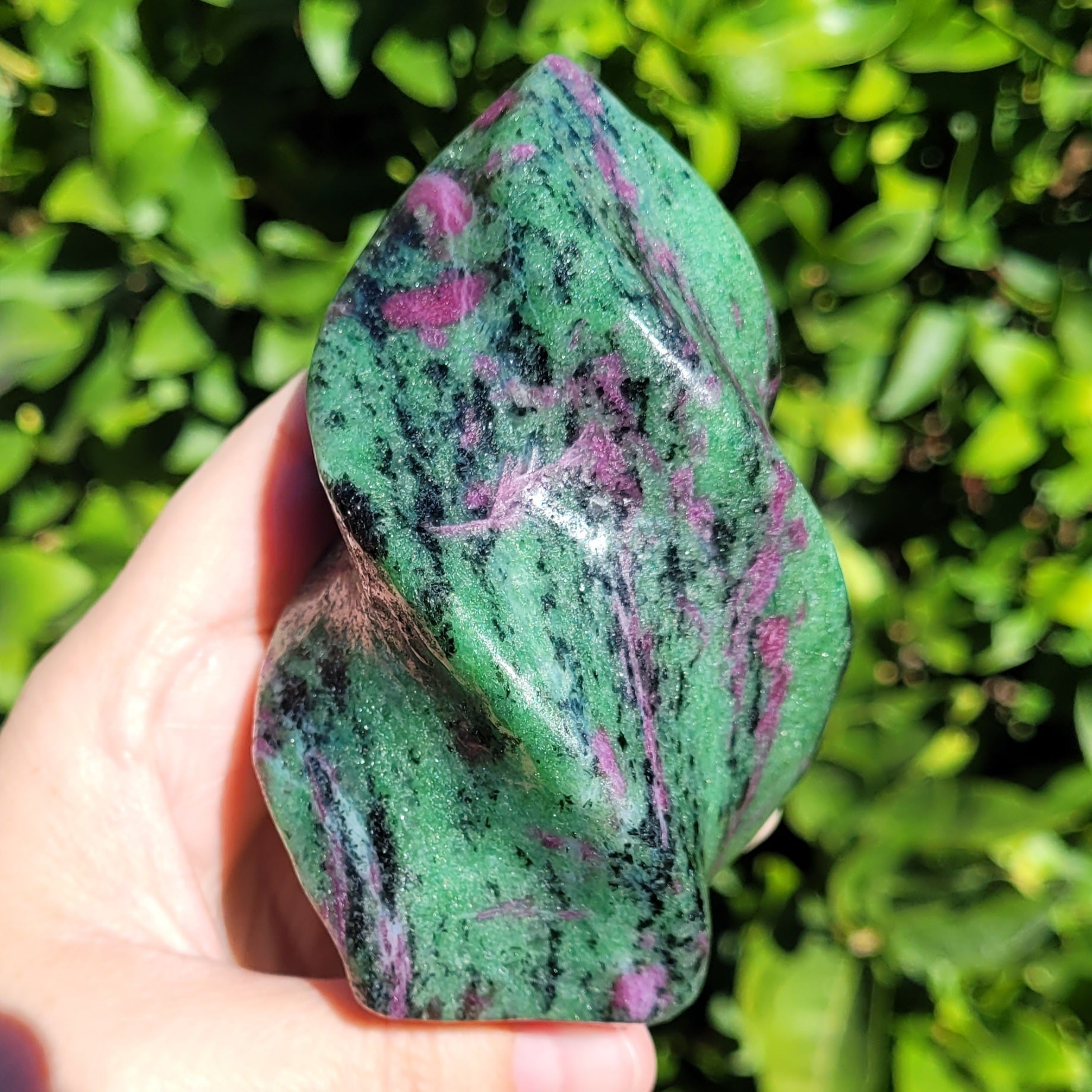 Ruby in Zoisite Crystal Flame