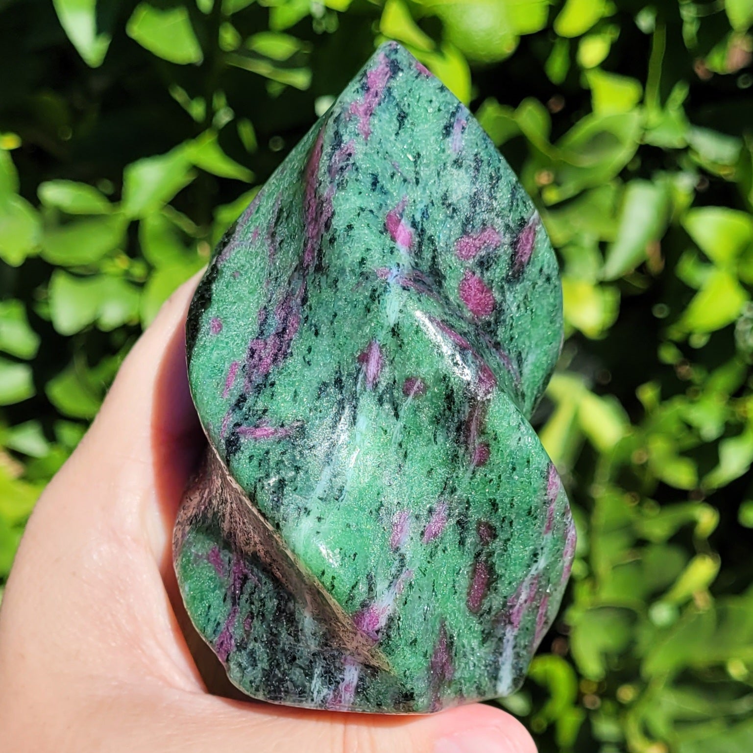 Ruby in Zoisite Crystal Flame