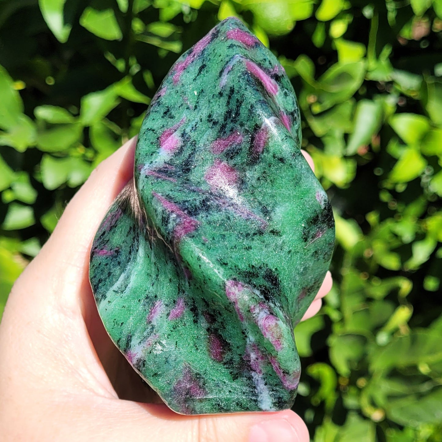 Ruby in Zoisite Crystal Flame