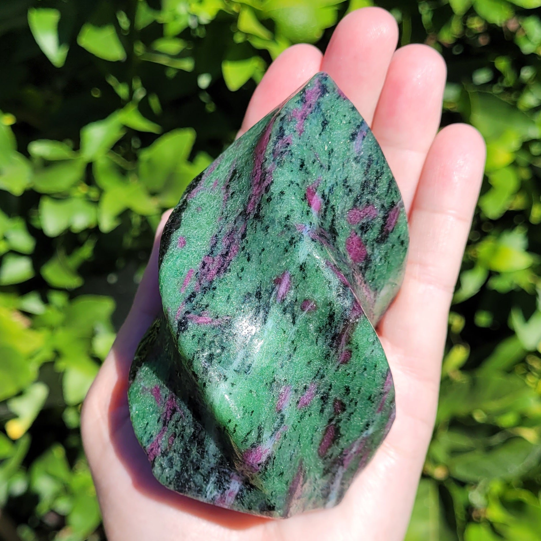 Ruby in Zoisite Crystal Flame