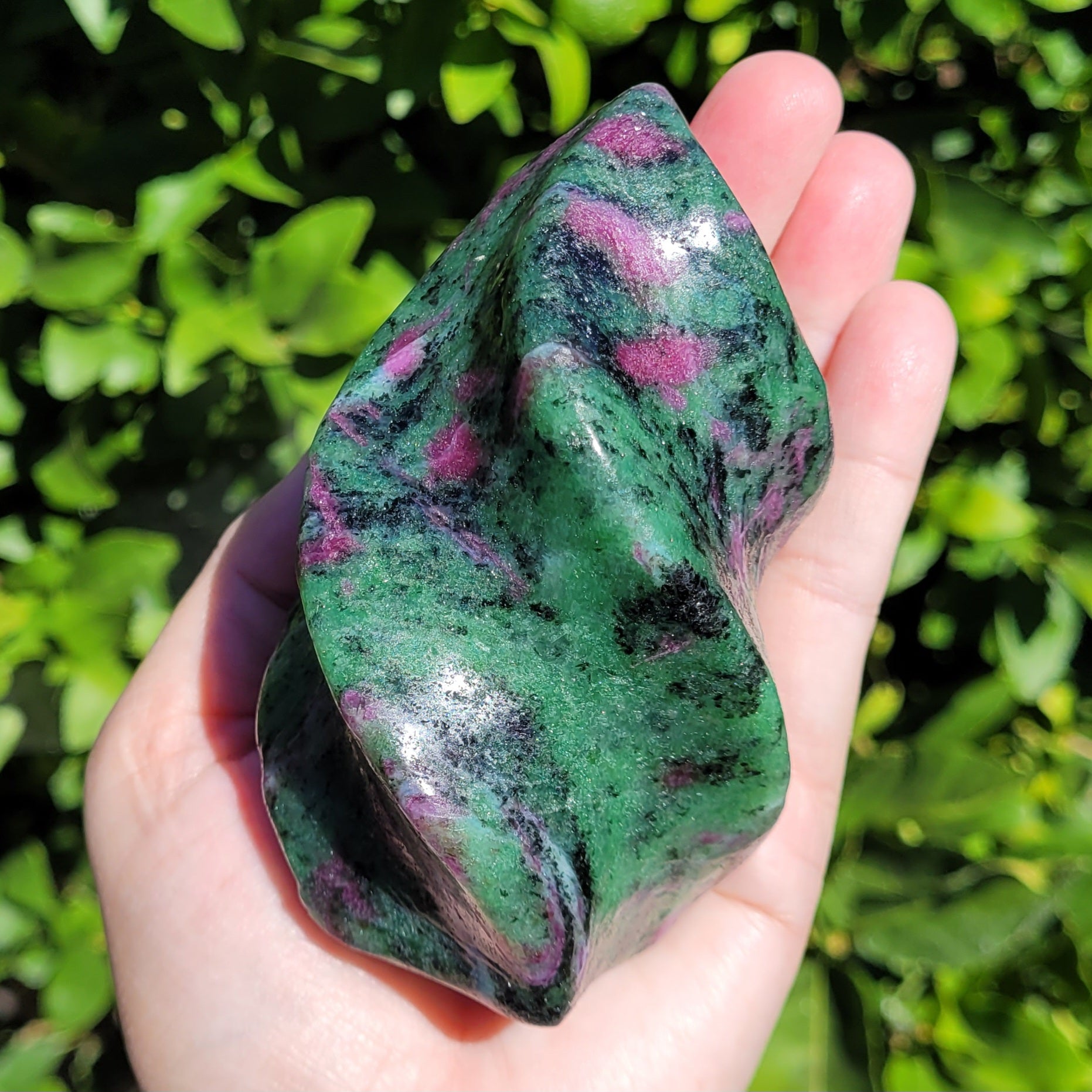 Ruby in Zoisite Crystal Flame