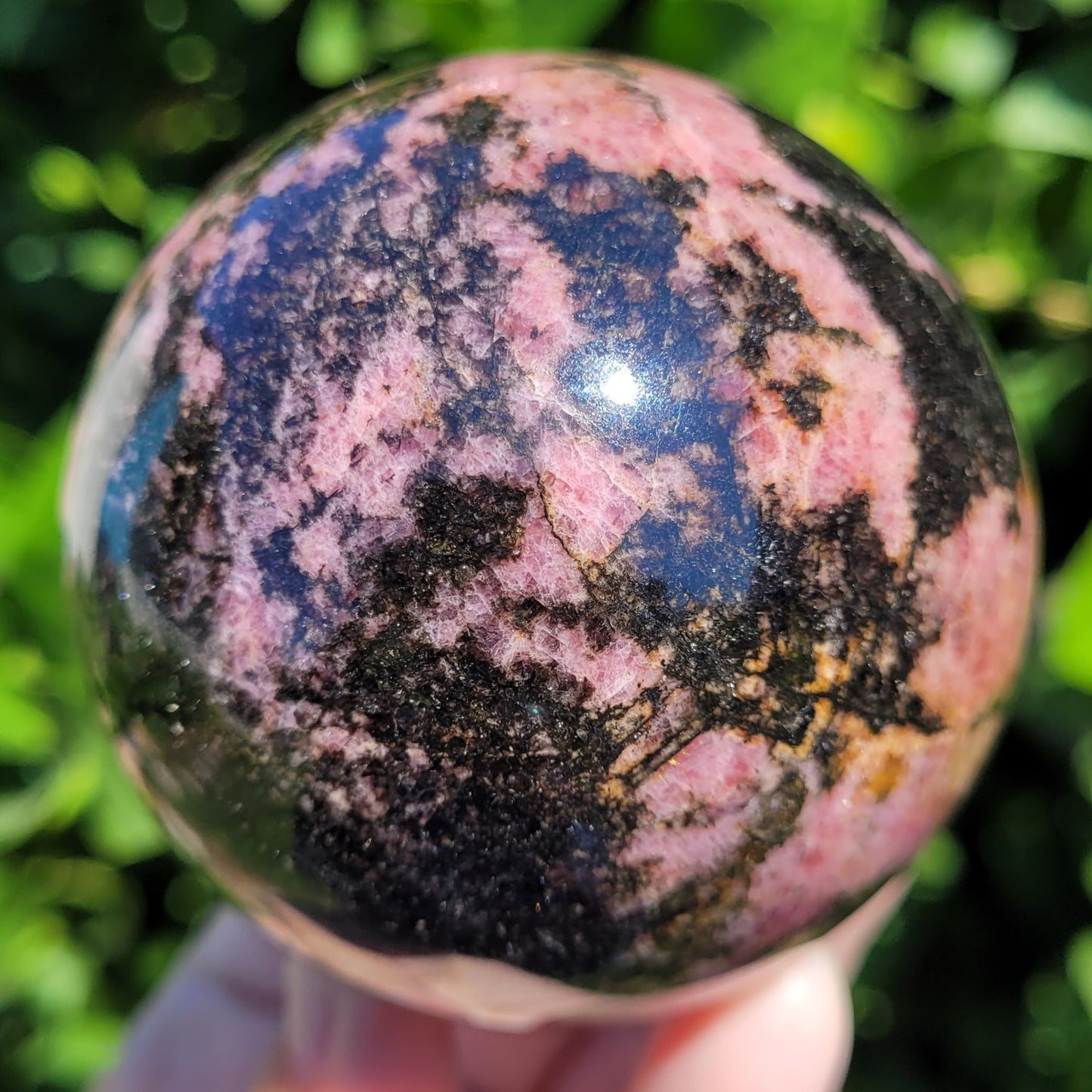 Rhodonite Sphere, 652g, 70mm, 2.8" (#A)