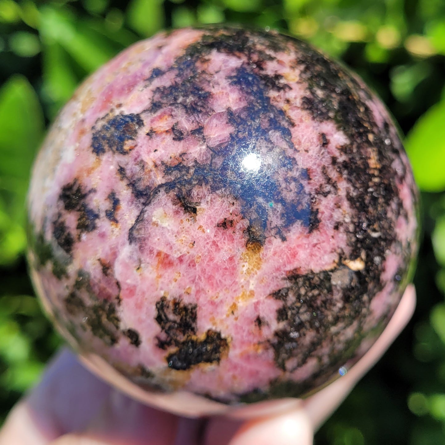 Rhodonite crystal ball