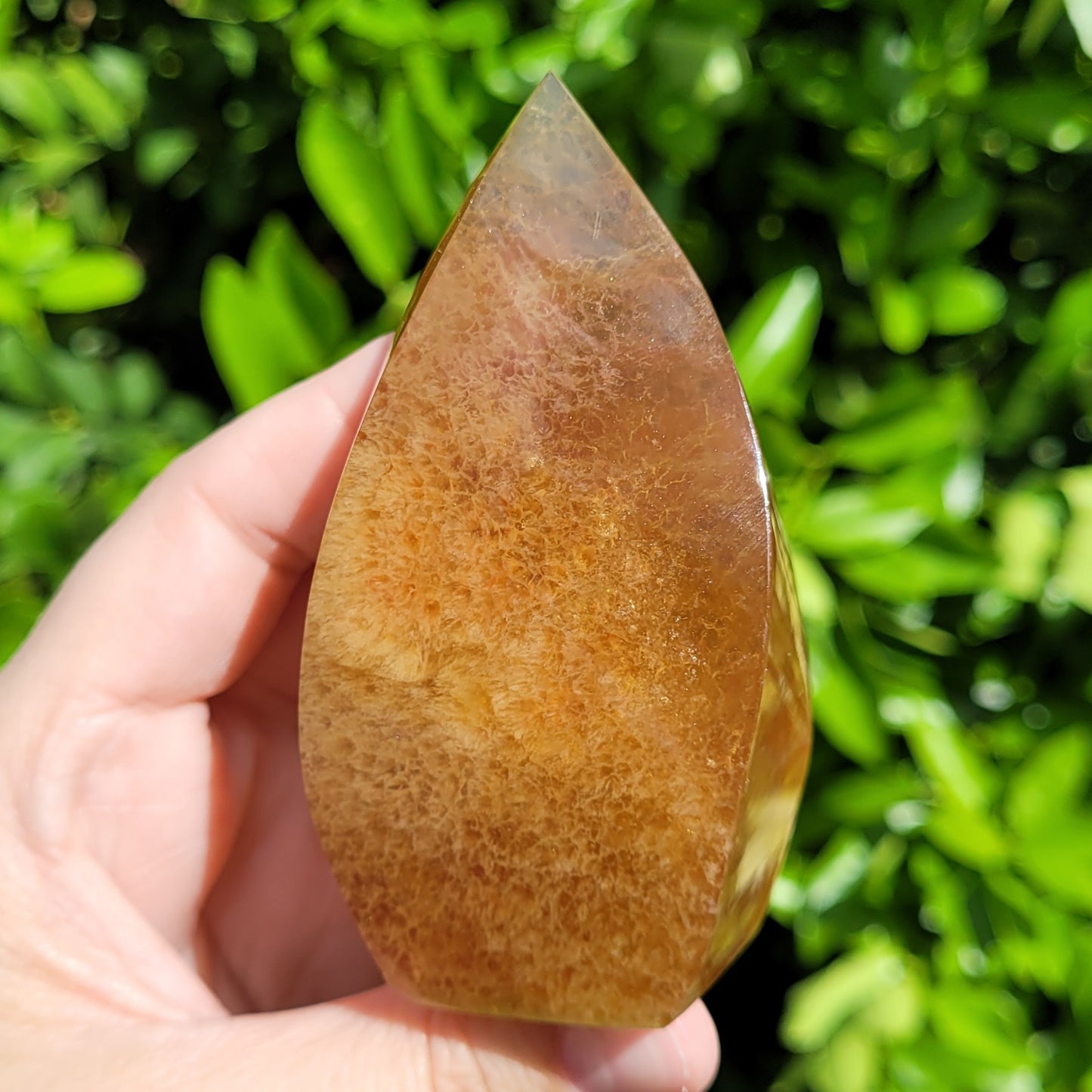 Yellow Fluorite Crystal Flame, 291g, 3.6" (#S)