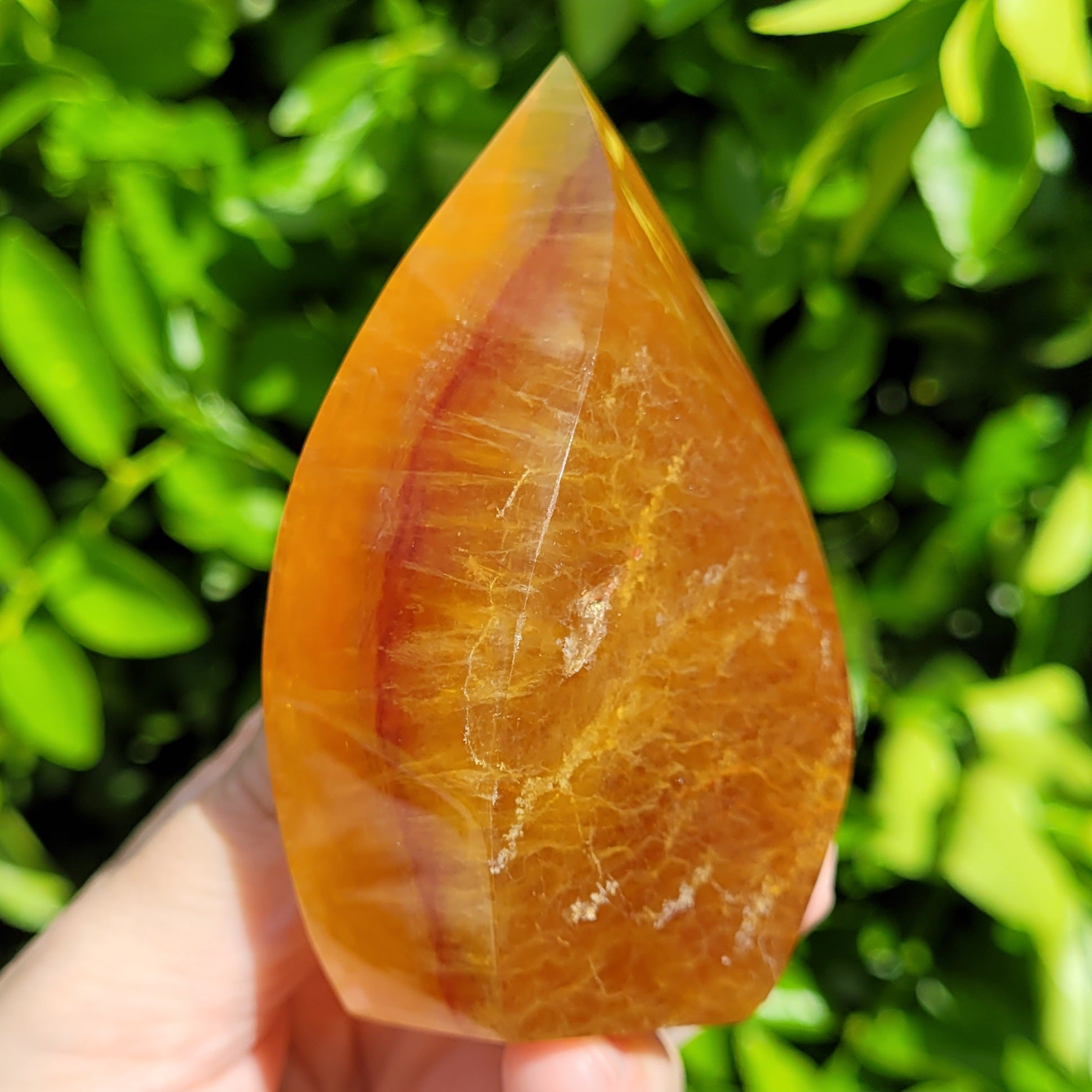 Yellow Fluorite crystal flame