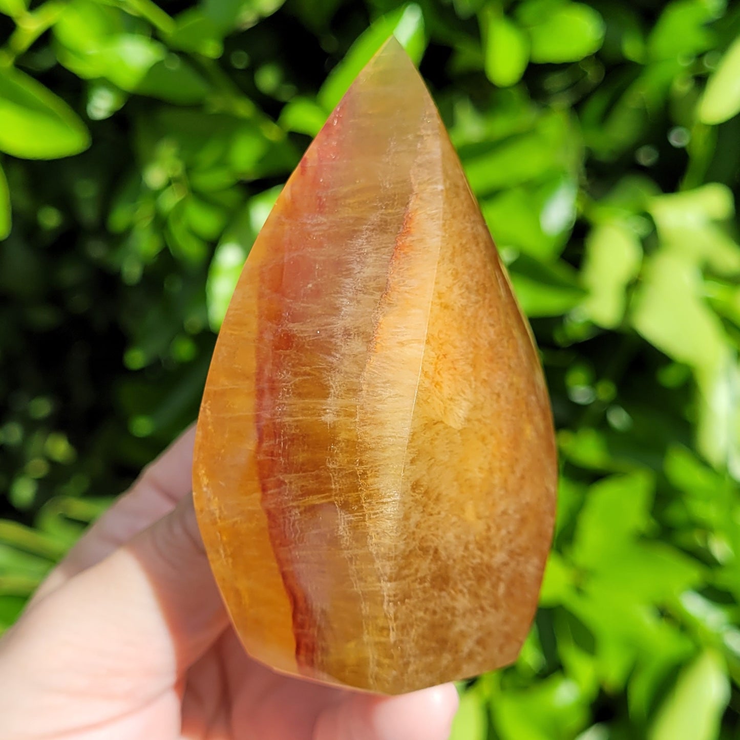 Yellow Fluorite crystal flame