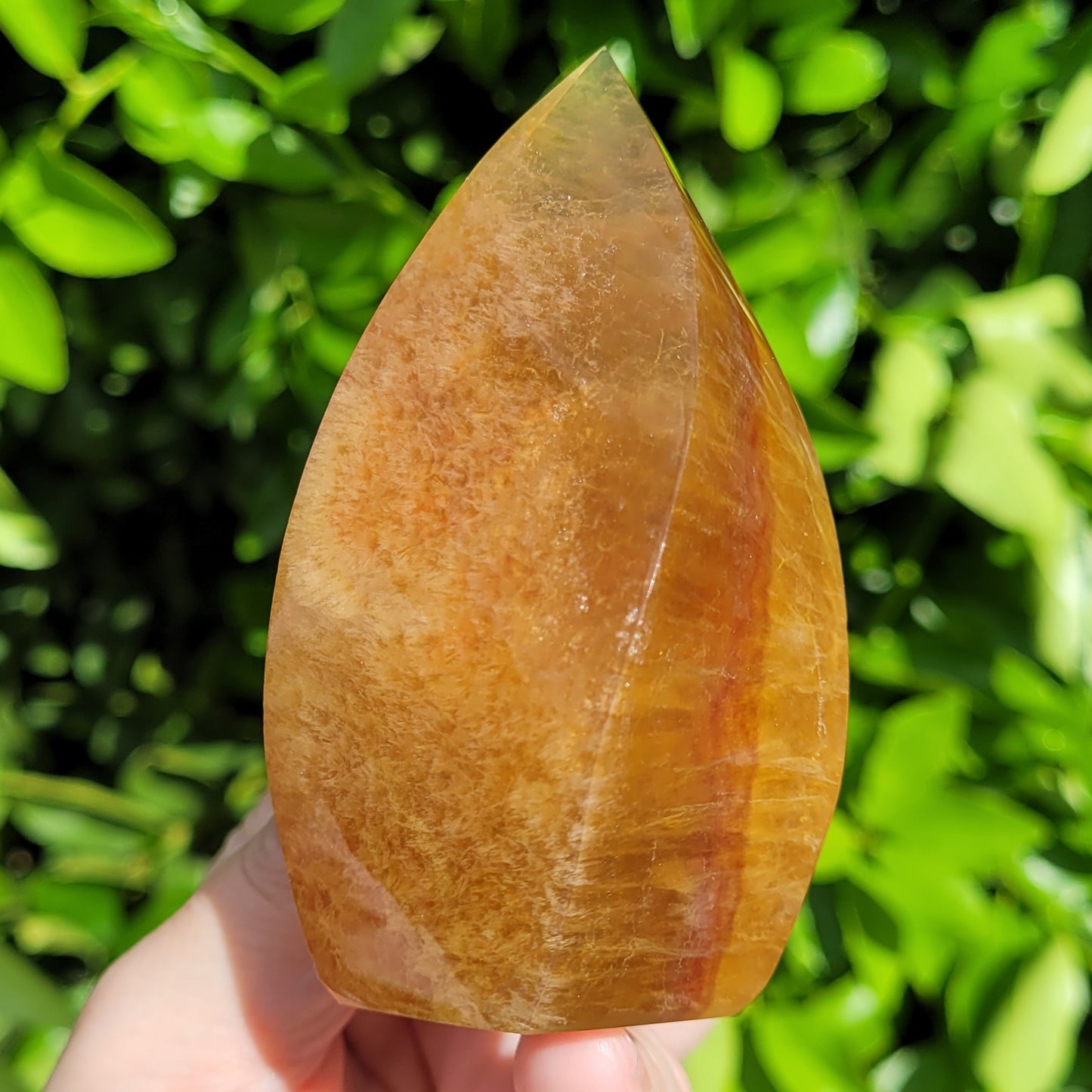 Yellow Fluorite Crystal Flame, 291g, 3.6" (#S)