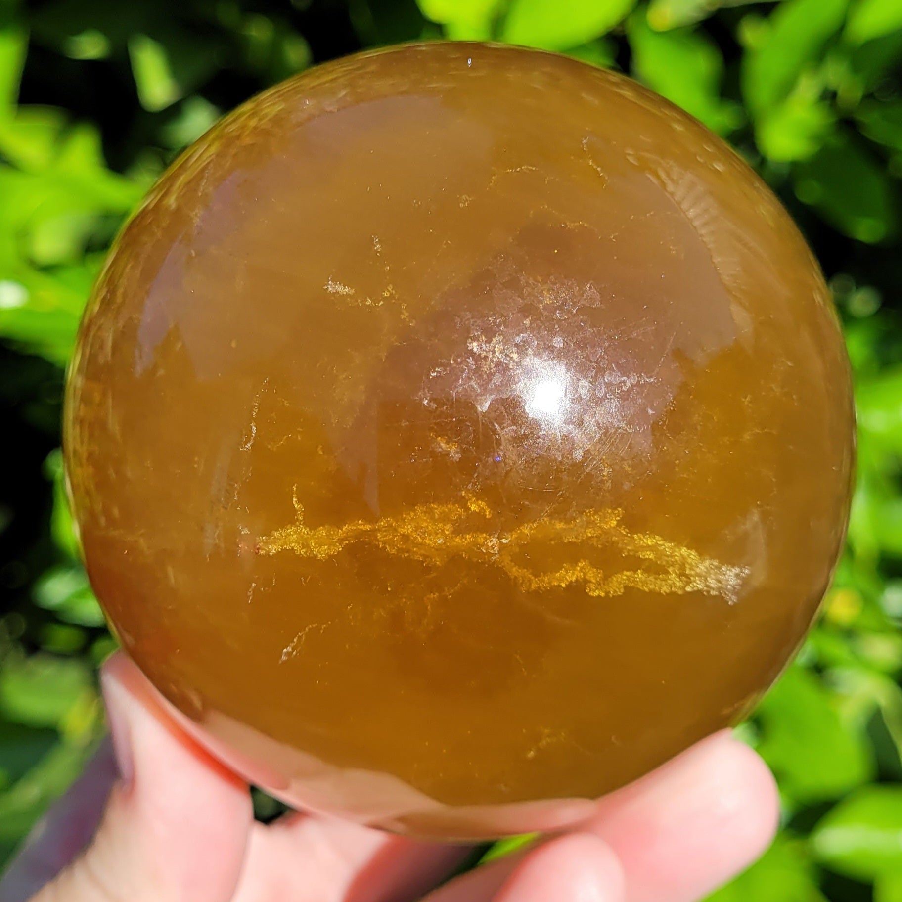 Yellow Fluorite Crystal ball