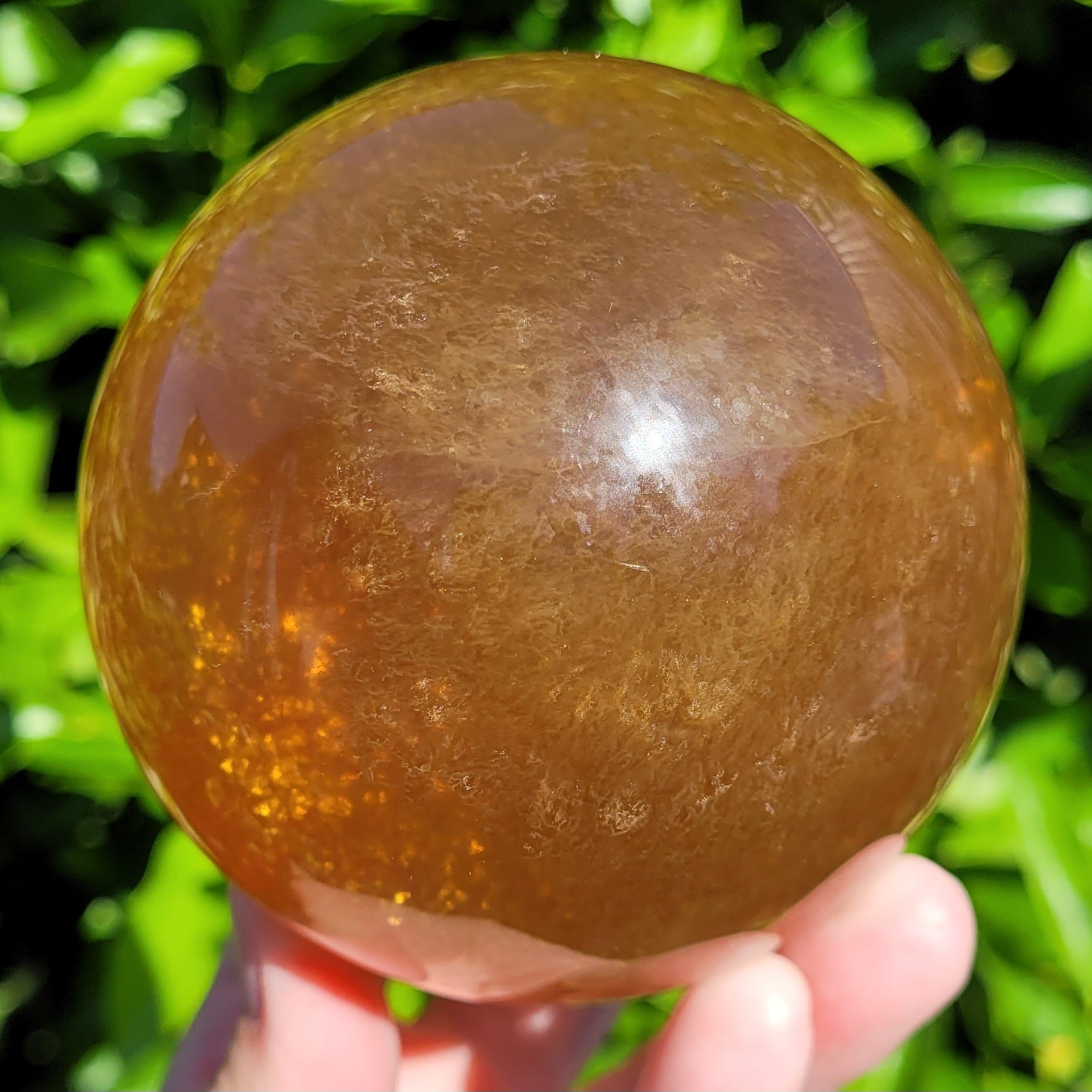 Yellow Banded Fluorite Crystal ball