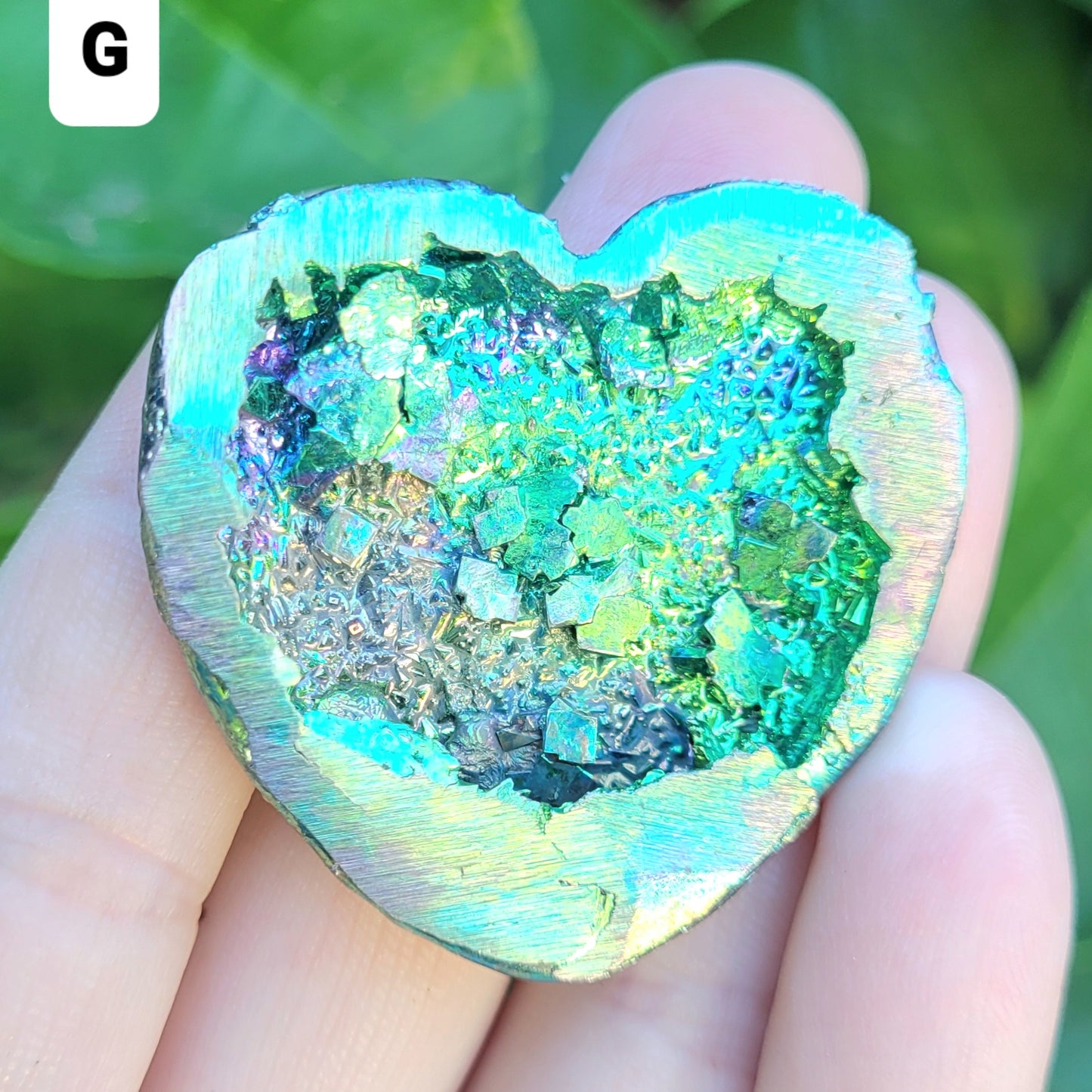 Bismuth Hearts in a Variety of Colors