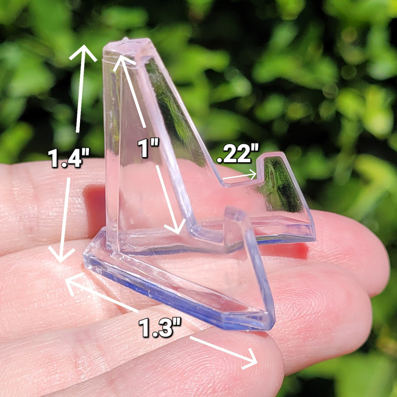 Clear Acrylic A-Frame Display Stands for Hearts, Ammonite Fossils, Medallions in 1.4" and 2.65"