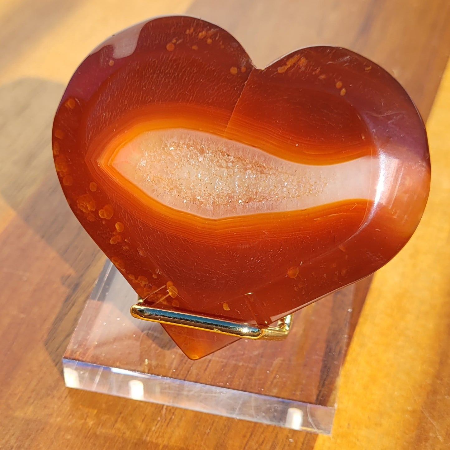 Gold Museum Style Acrylic and Metal Display Stands for Hearts, Geodes, Products in Small and Large