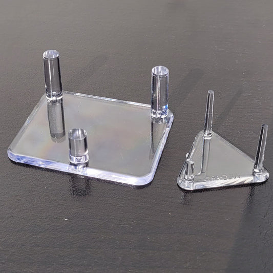 Clear Acrylic 3-Leg Display Stands for Crystal Specimens, Geodes, Products