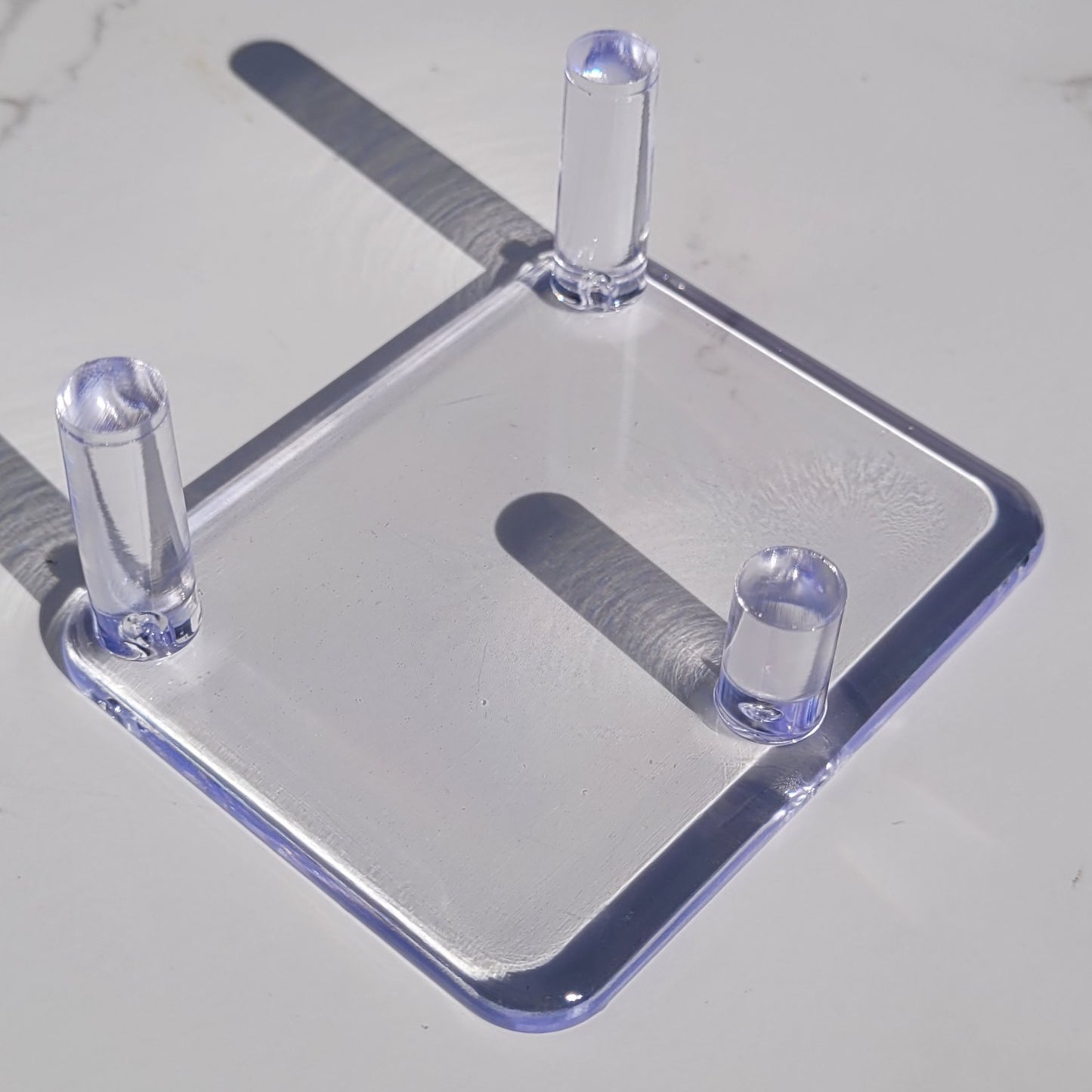 Clear Acrylic 3-Leg Display Stands for Crystal Specimens, Geodes, Products in 1.5" and 2.5"