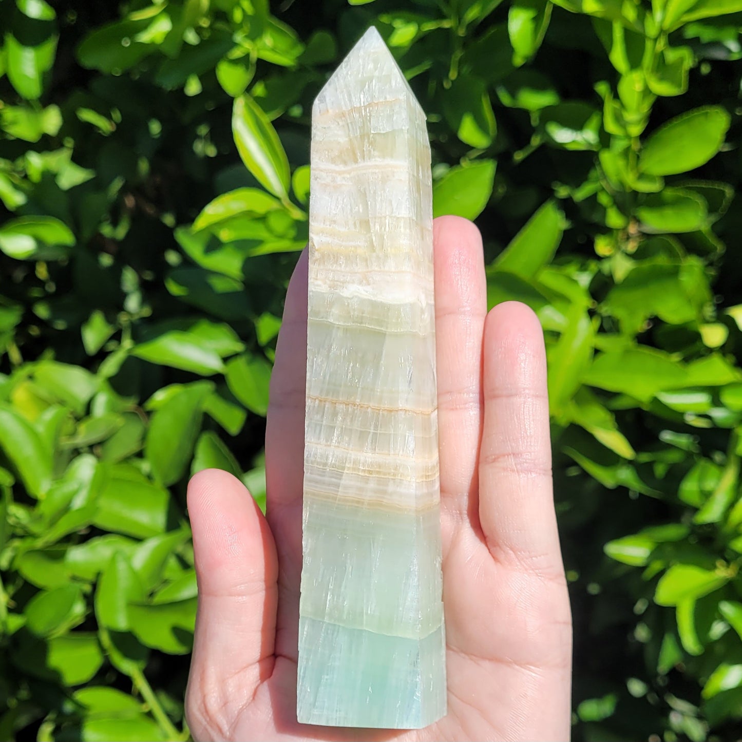 Pistachio Calcite Crystal Tower, 6.1" and 235 Grams