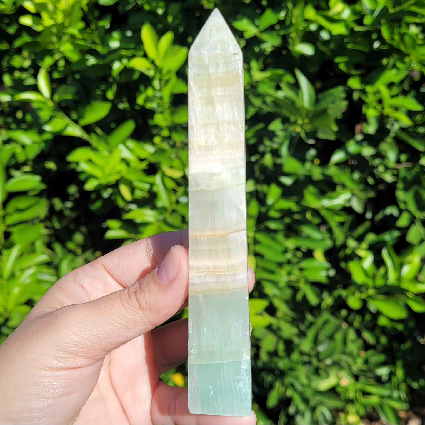 Pistachio Calcite Crystal Tower, 6.1" and 235 Grams