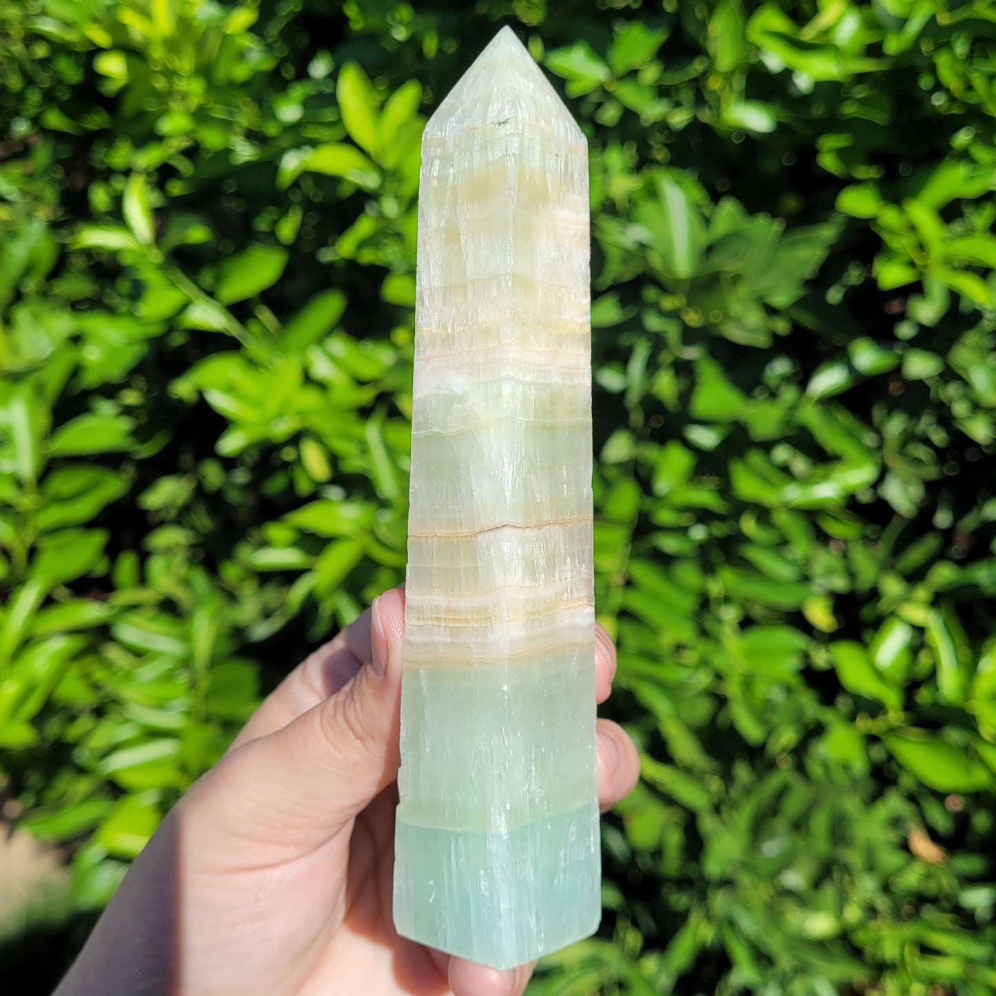 Pistachio Calcite Crystal Tower, 6.1" and 235 Grams