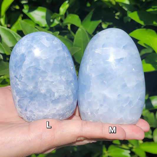 Blue Calcite Crystal Freestanding Freeforms 