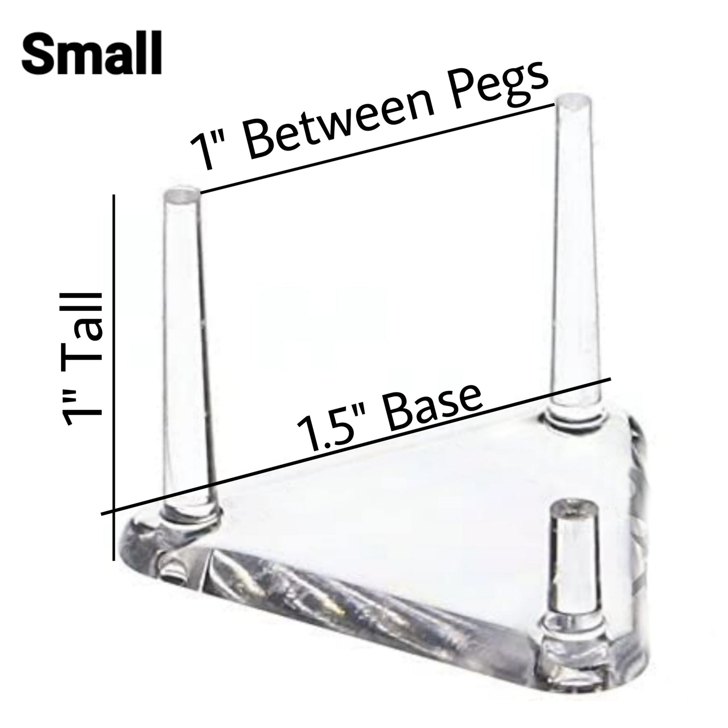 Clear Acrylic 3-Leg Display Stands for Crystal Specimens, Geodes, Products in 1.5" and 2.5"