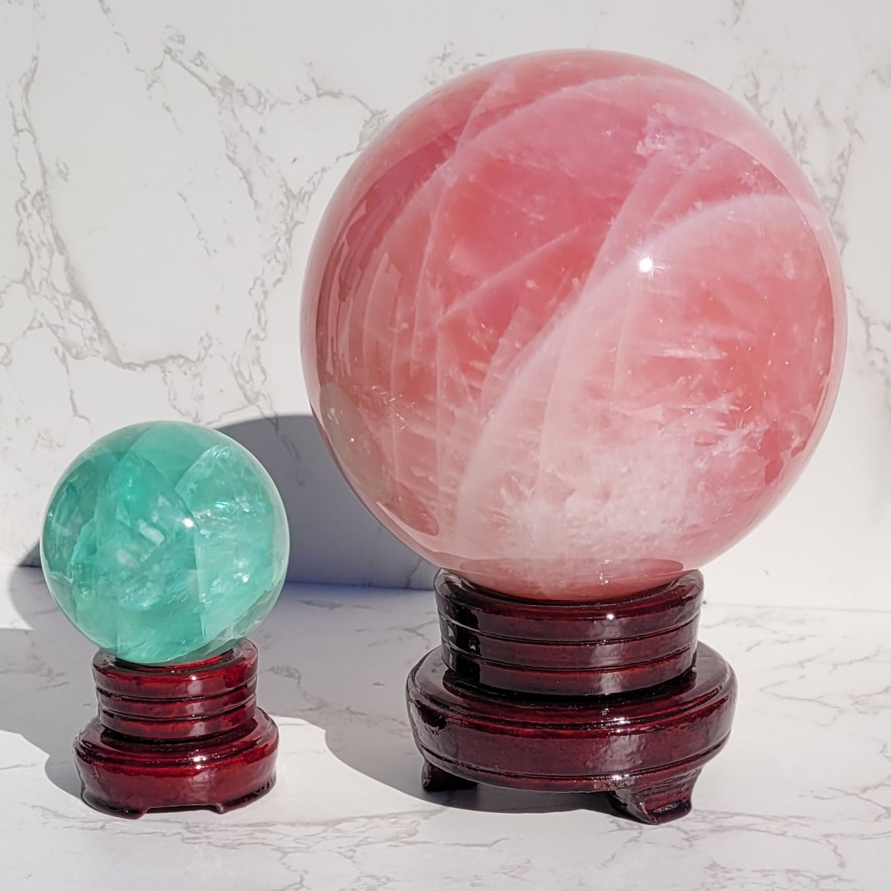 Rotating Wood Sphere Stands in 8 Sizes, for Crystal Balls 3" to 25" (77mm to 635mm)