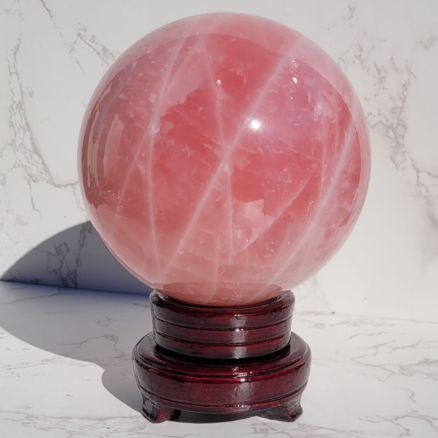 Large pink Rose Quartz Sphere