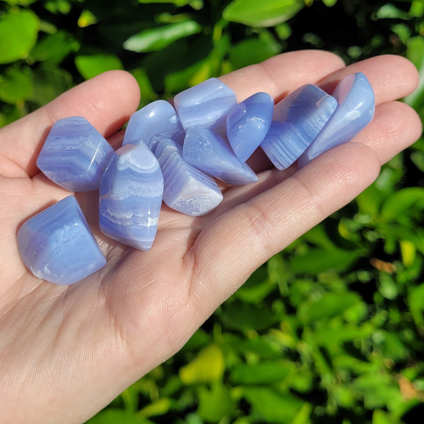 Blue Lace Agate Crystal Tumble, 1" to 1.5"