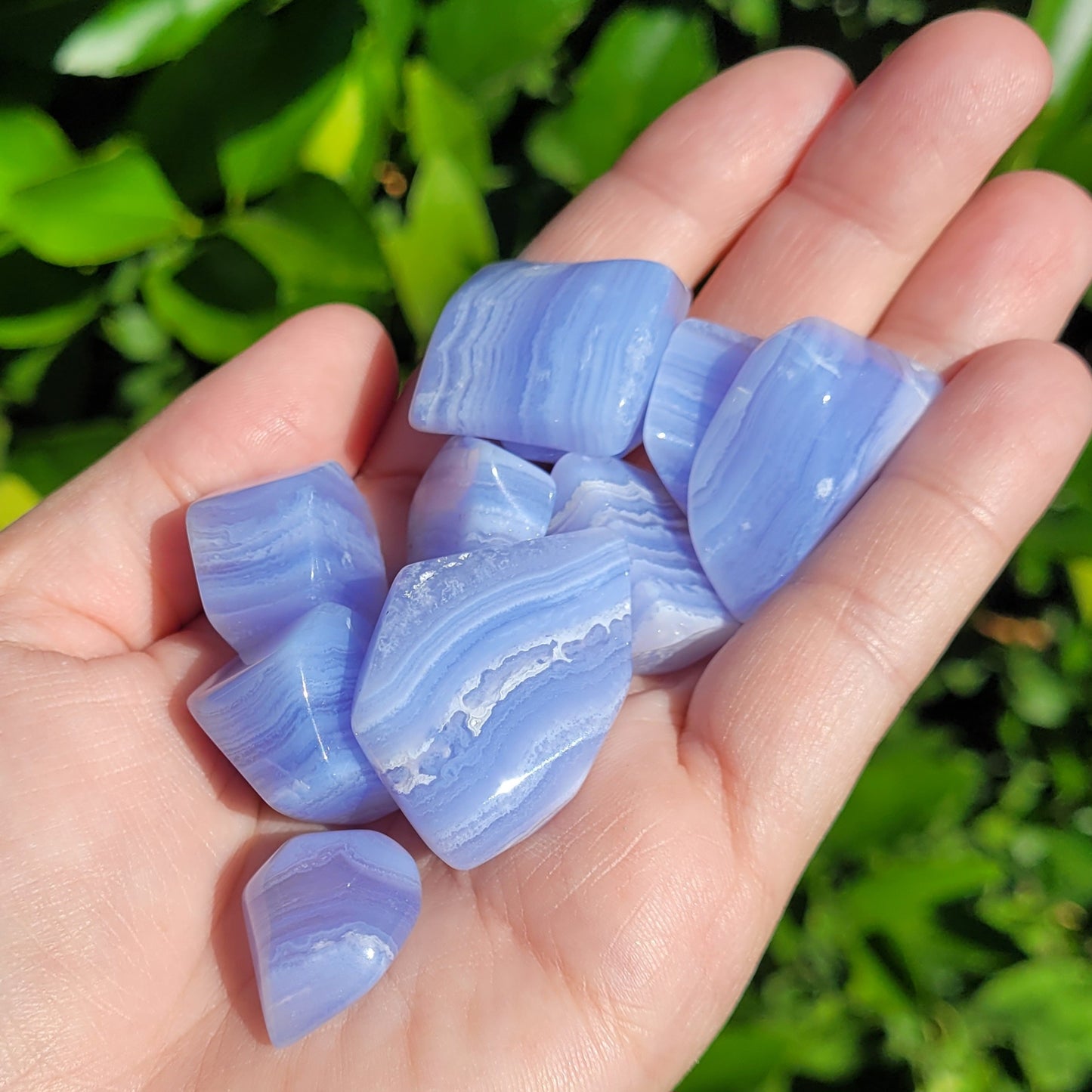 Blue Lace Agate Crystal Tumble, 1" to 1.5"