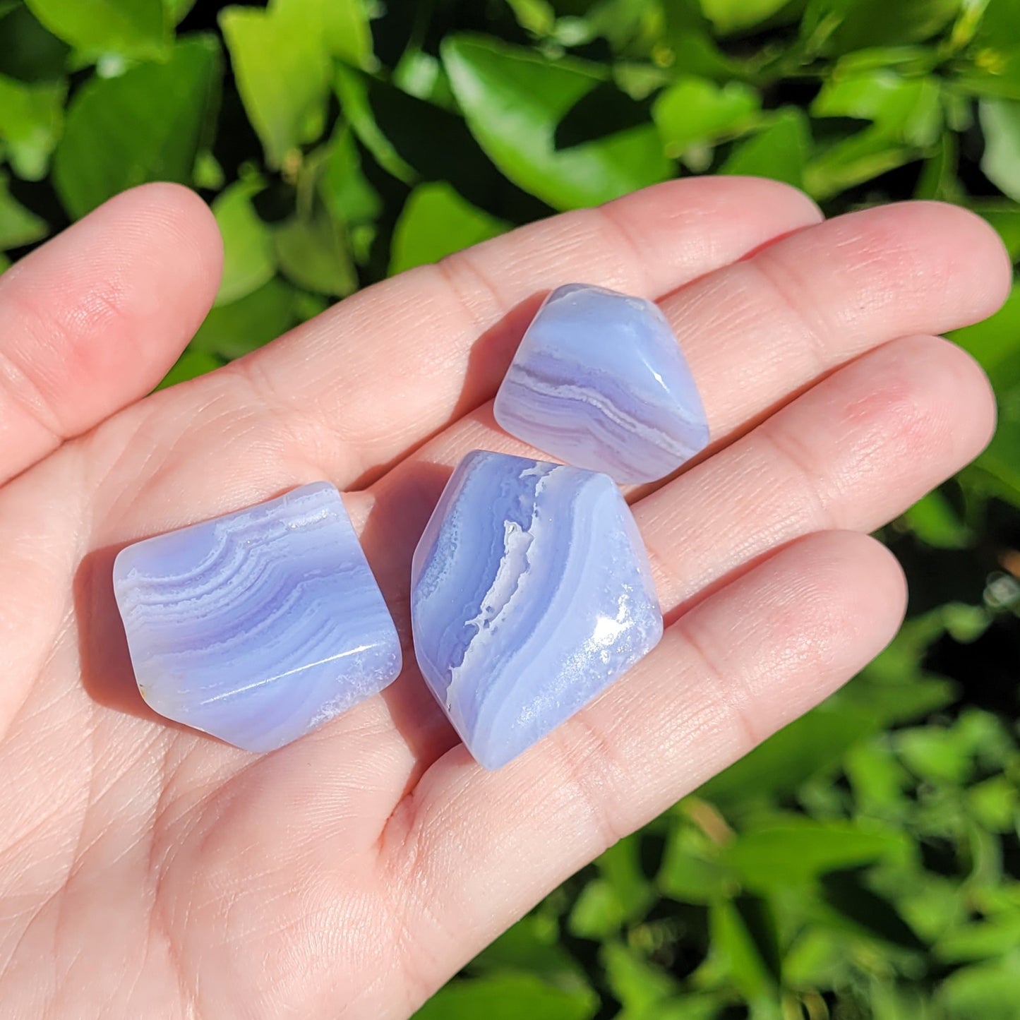 Blue Lace Agate Crystal Tumble, 1" to 1.5"