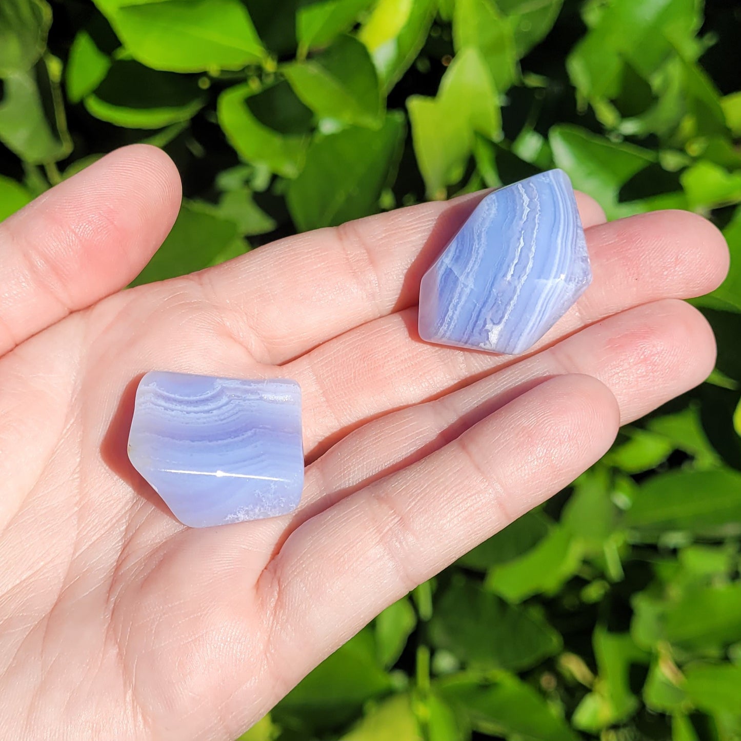 Blue Lace Agate Crystal Tumble, 1" to 1.5"