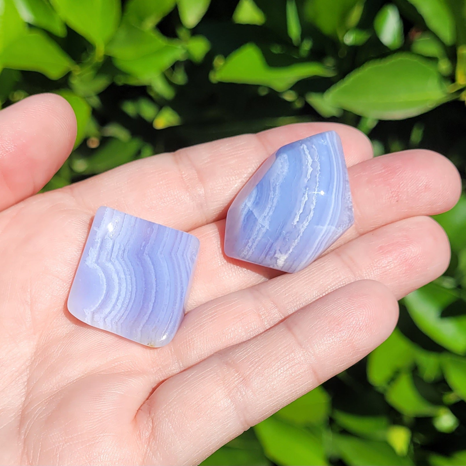 Blue Lace Agate Crystal Tumble, 1" to 1.5" 