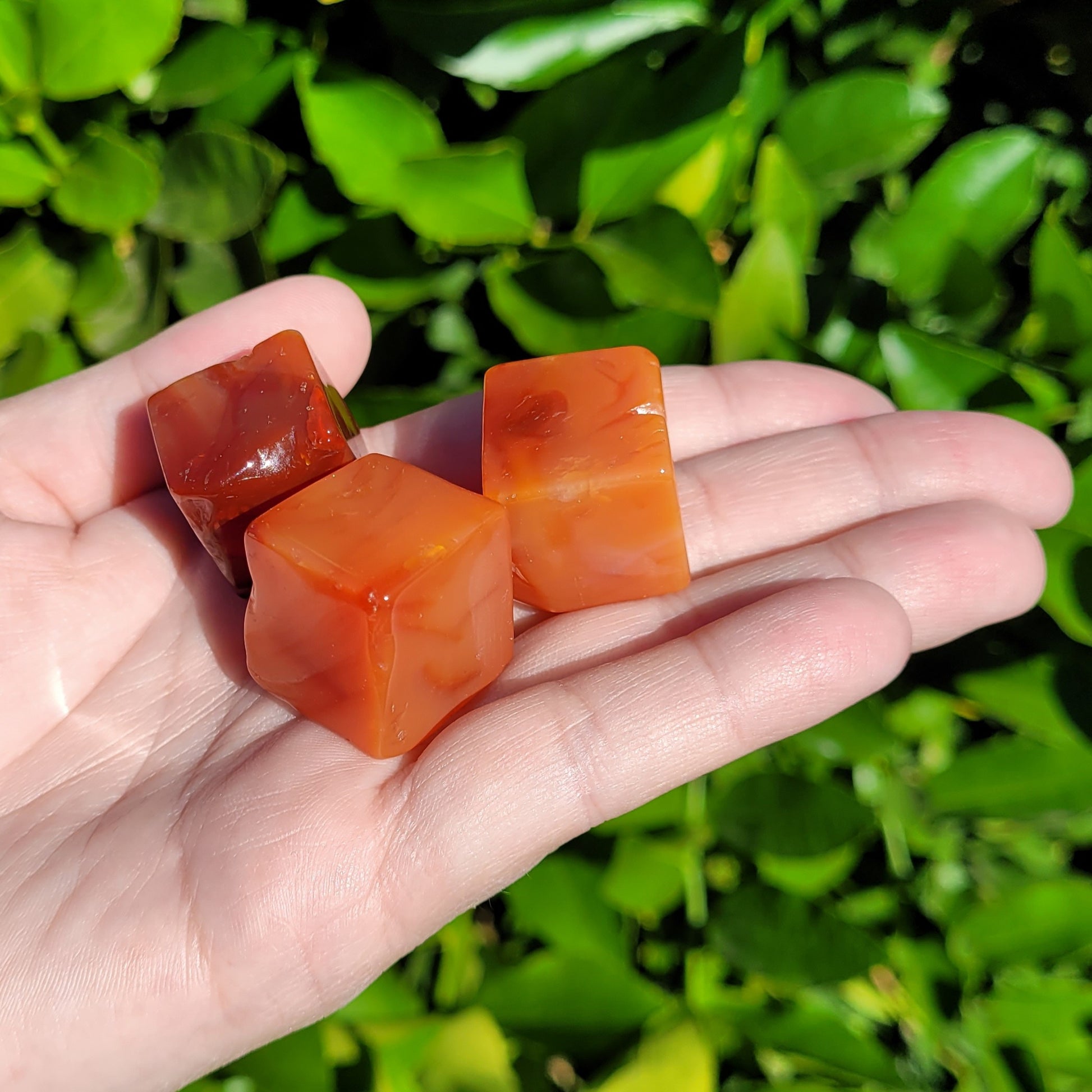 Carnelian Crystal Tumbled Cube