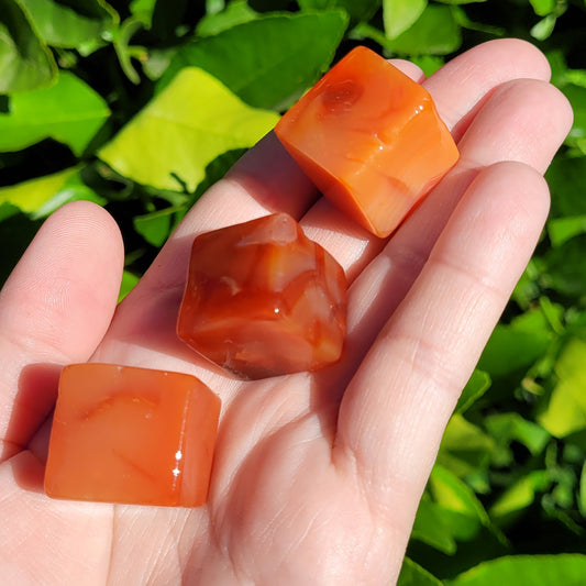 Carnelian Crystal Tumbled Cube