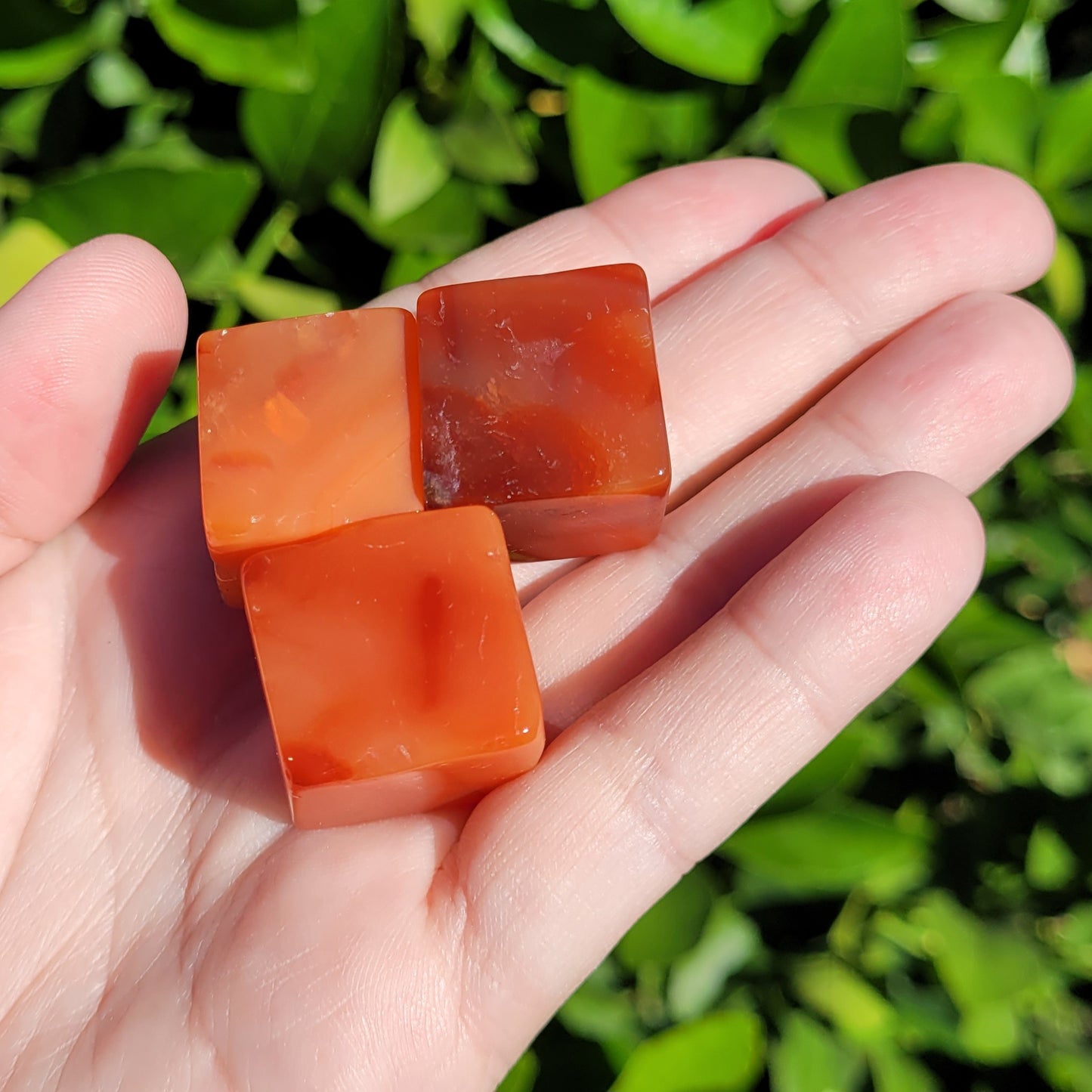 Carnelian Crystal Tumbled Cube