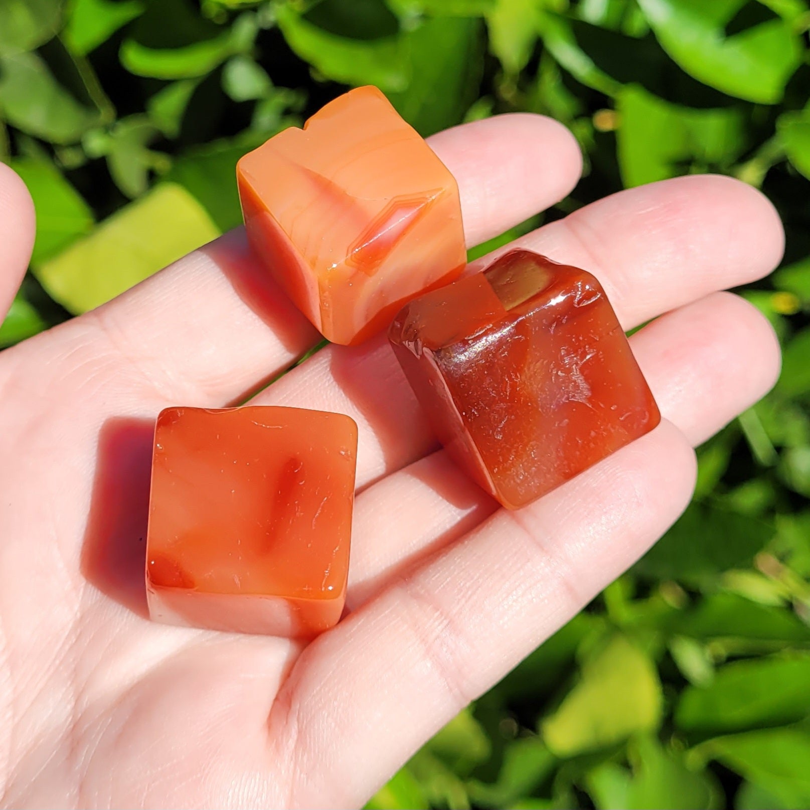 Carnelian Crystal Tumbled Cube