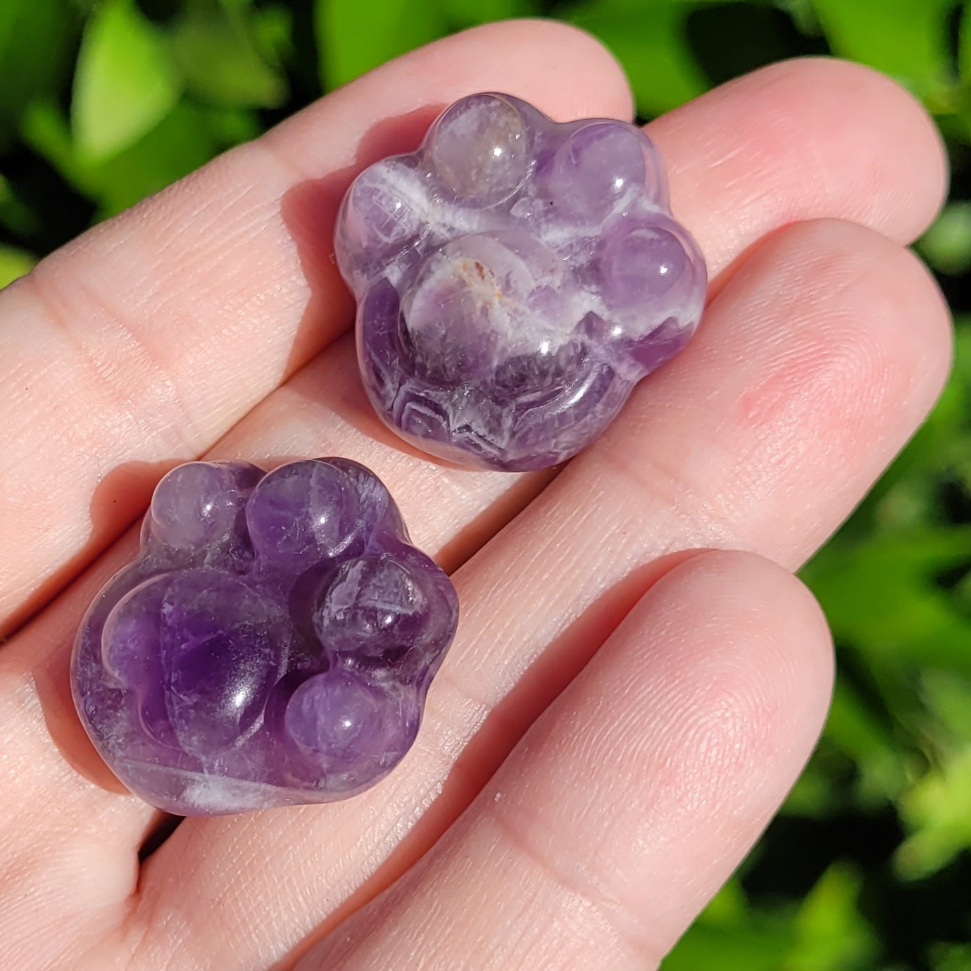 Paw Shaped Crystal in Fire Quartz, Clear Quartz, Amethyst, Amazonite or Flower Agate