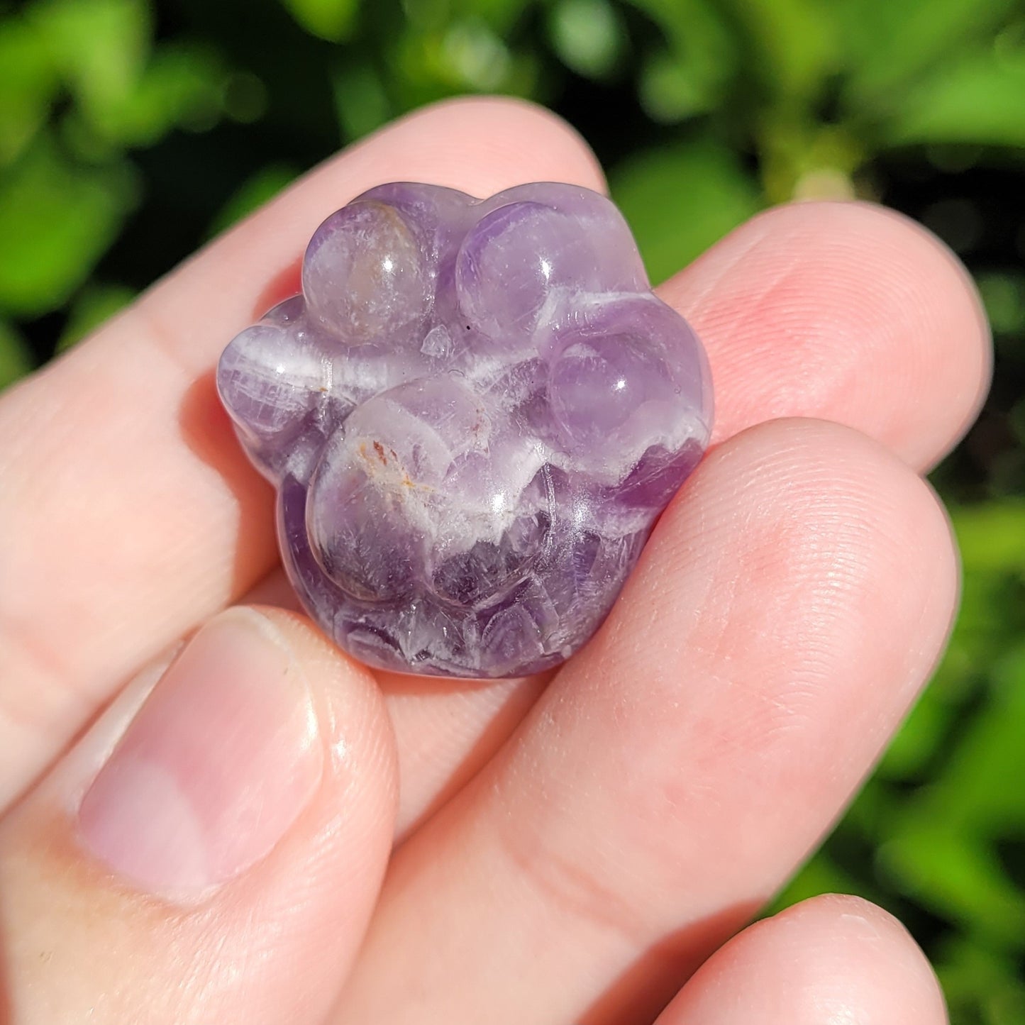 Paw Shaped Crystal in Fire Quartz, Clear Quartz, Amethyst, Amazonite or Flower Agate