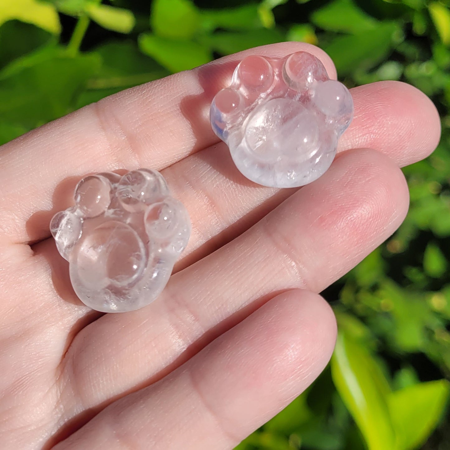 Paw Shaped Crystal in Fire Quartz, Clear Quartz, Amethyst, Amazonite or Flower Agate