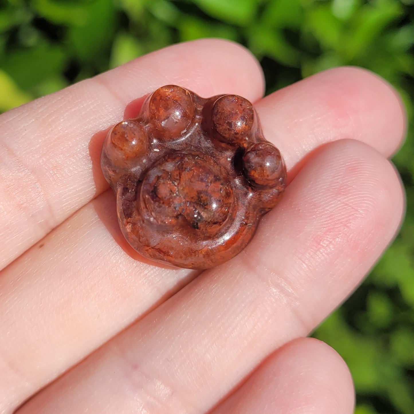 Paw Shaped Crystal in Fire Quartz, Clear Quartz, Amethyst, Amazonite or Flower Agate