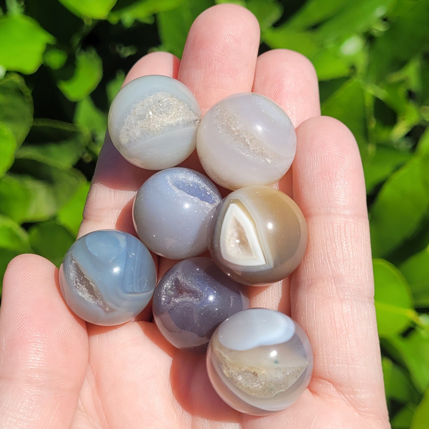 Mostly gray Druzy Agate Mini Crystal Sphere, .8", 19mm to 20mm