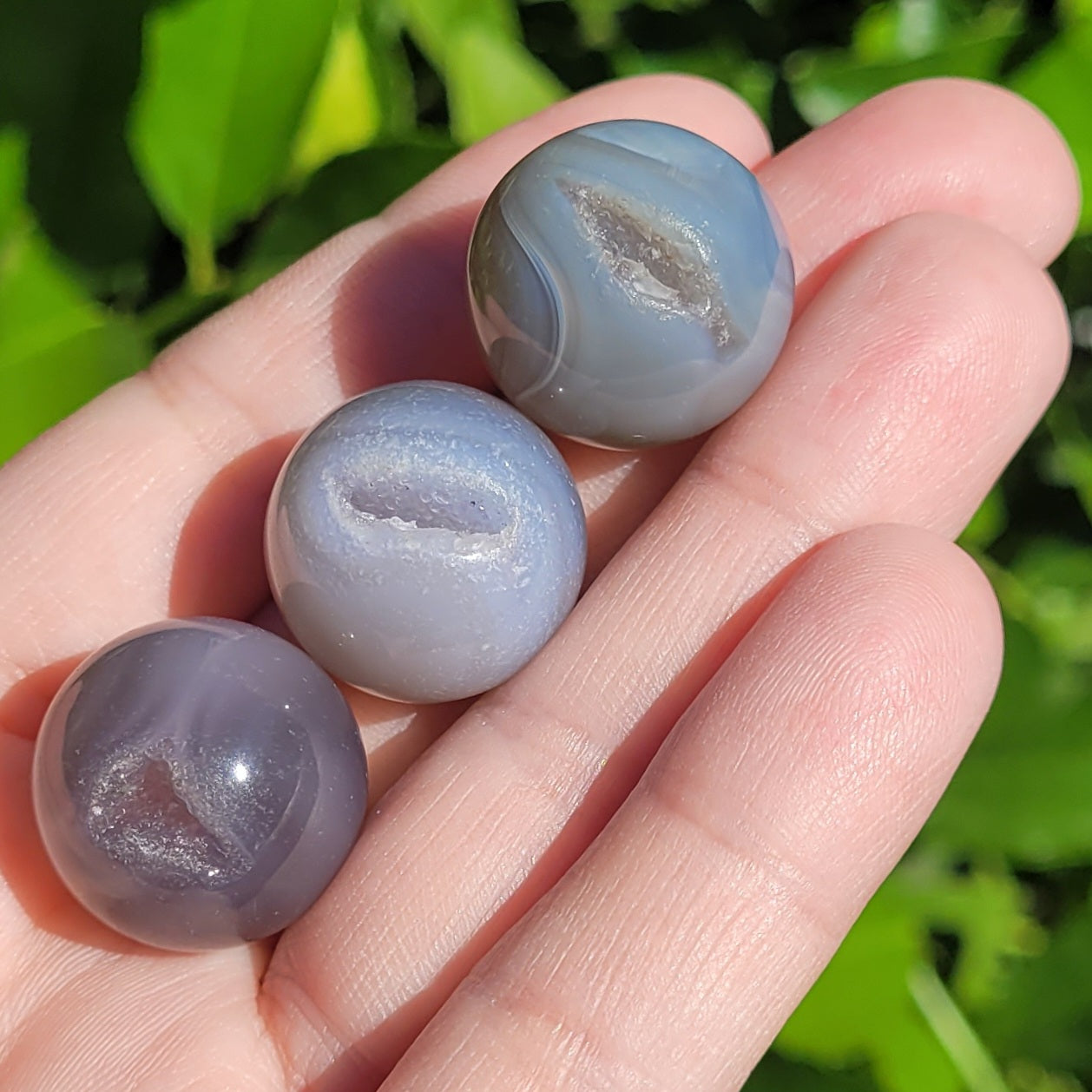 Mostly gray Druzy Agate Mini Crystal Sphere, .8", 19mm to 20mm