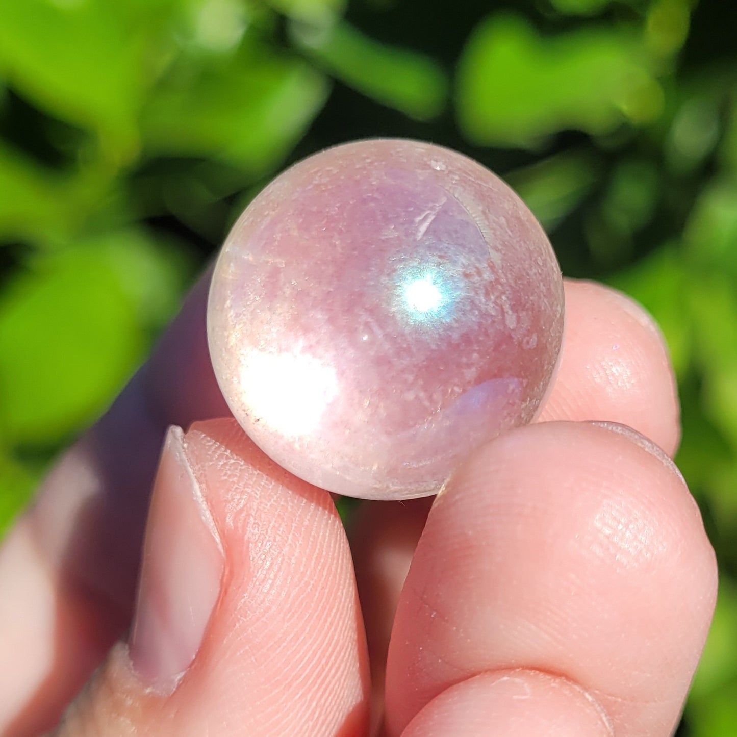 Angel Aura Clear Quartz Crystal Mini Sphere, .8" to .9", 20mm to 22mm