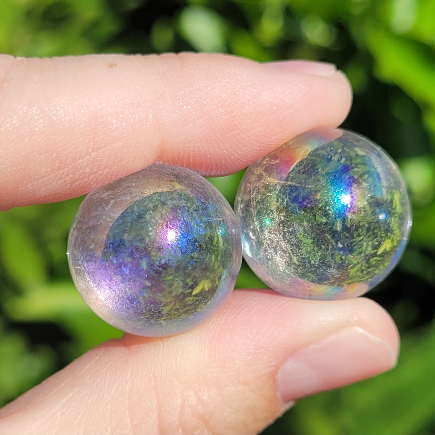 Angel Aura Clear Quartz Crystal Mini Sphere, .8" to .9", 20mm to 22mm