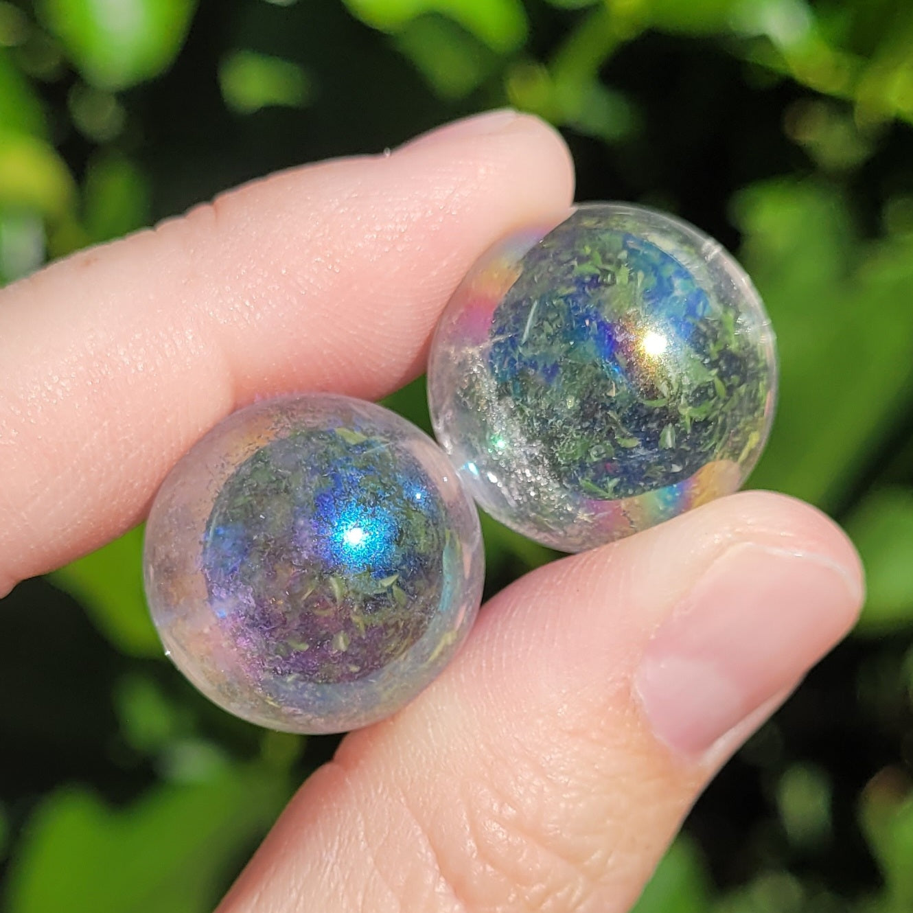 Angel Aura Clear Quartz Crystal Mini Sphere, .8" to .9", 20mm to 22mm