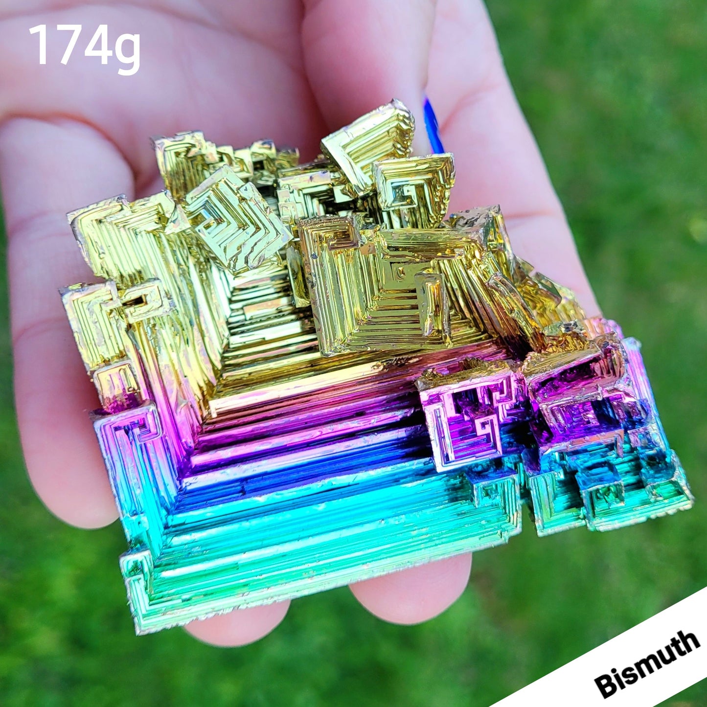 Rainbow Bismuth Crystal, 174 Grams