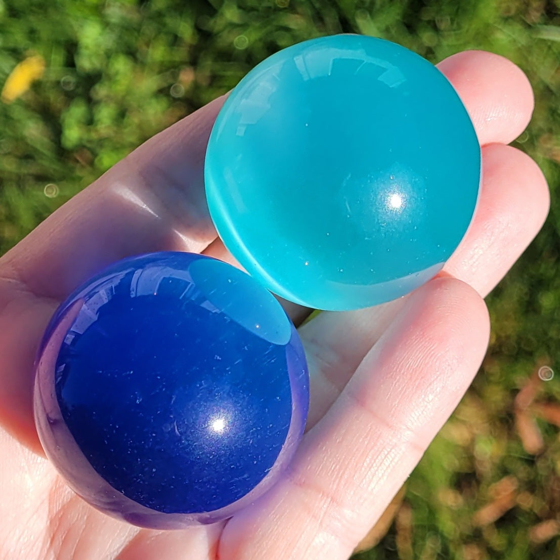 Teal Blue Cats Eye Sphere